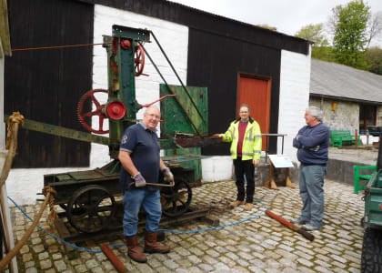 Mobile crane at Wheal Martyn - restoration begins